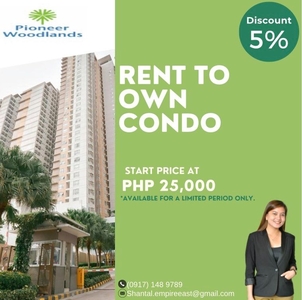 MANDALUYONG - PIONEER WOODLANDS | RENT TO OWN CONDO | Your transit-oriented home in the middle of Ortigas