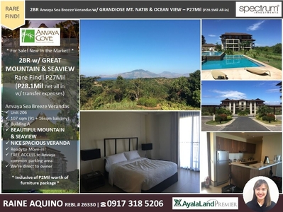 2BR Anvaya Sea Breeze Verandas SBV For Sale with Great Mountain and Seaview on Carousell