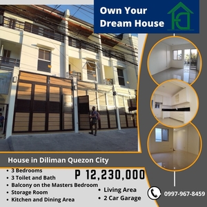 3-Bedroom House with 2-3 Car Garage for Sale in Diliman Quezon City on Carousell