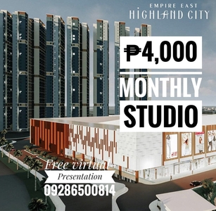 Availble! 4K Mo. NO DP Condo in Pasig Preselling Rent to Own Pasig Condo Cainta Empire East Highland City nr Manila Lrt QC on Carousell