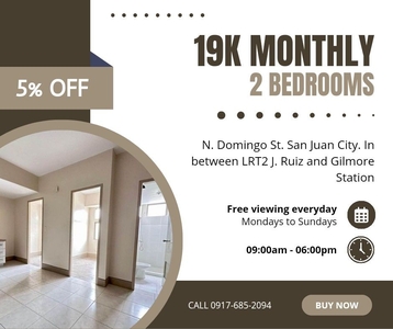 BEST RFO! 2BR 19K MONTHLY LIPAT AGAD RENT TO OWN CONDO IN SAN JUAN on Carousell