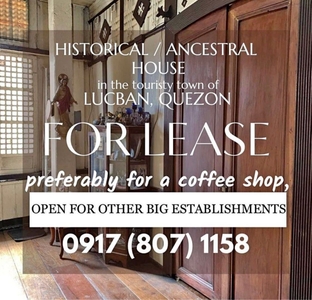 COMMERCIAL SPACE ANCESTRAL HOUSE FOR RENT LUCBAN QUEZON on Carousell