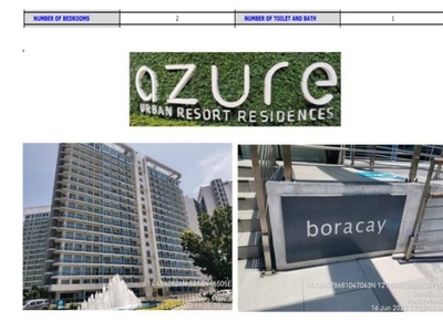 Condo For Sale in UNIT 426 @ 4TH FLOOR AZURE URBAN RESORT RESIDENCES - BORACAY TOWER WEST SERVICE ROAD MARCELO GREEN