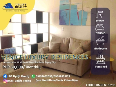 For rent Fully Furnished studio unit in Venice Mckinley on Carousell