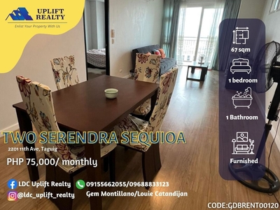 For rent Furnished 1 bedroom unit in Sequioa Serendra on Carousell