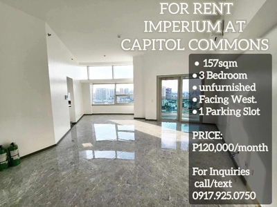 FOR RENT IMPERIUM AT CAPITOL COMMONS 3-BEDROOM CONDO UNIT on Carousell
