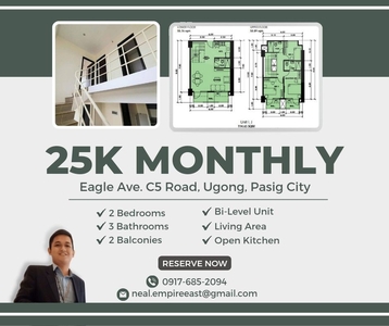 GET IT NOW - BI-LEVEL 2BR LIPAT AGAD RENT TO OWN CONDO IN PASIG NEAR TIENDESITAS on Carousell