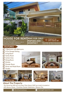 HOUSE IN CORINTHIAN GARDEN FOR LEASE on Carousell