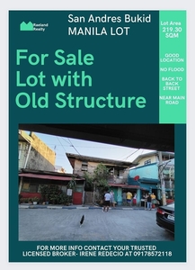 Lot for sale with old structure in San Andres Bukid MAnila on Carousell