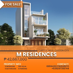 M Residences at Capitol Hills 5 Bedroom House & Lot for Sale | Near Celebrity Sports Plaza