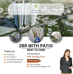 MANDALUYONG - PIONEER WOODLANDS | RENT TO OWN CONDO | 2BR WITH PATIO!! on Carousell