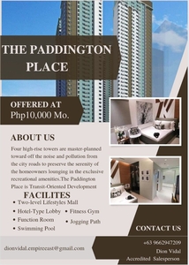 NO DOWNPAYMENT PRESELLING STUDIO 1BR 2BR RENT TO OWN CONDO IN MANDALUYONG THE PADDINGTON PLACE on Carousell