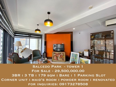 **one away** Salcedo Park Tower - T1 - 9th 3br bare for sale on Carousell