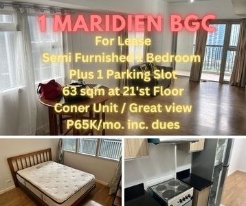 One Maridien BGC Semi-Furnished 1 BR with Parking For Lease on Carousell