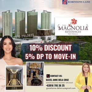 Rent to Own 1 BEDROOM CONDO UNIT with Balcony For Sale at Magnolia Residences Tower D in New Manila QC Near LRT Gilmore
