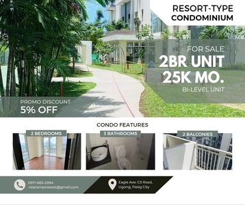 RESERVE 2BR BI-LEVEL 25K MON. LIPAT AGAD RENT TO OWN CONDO IN PASIG on Carousell