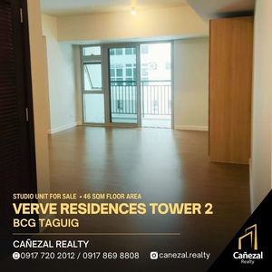 Verve Residences Tower 2 Studio Unit 46 SQM in 6th Floor BGC Taguig For Sales on Carousell