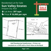 Sun Valley Antipolo Lot for Sale (Lot on a flat cliff with a view!)