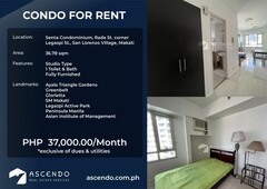 Fully Furnished Studio Type Condo for Rent in Senta, Makati