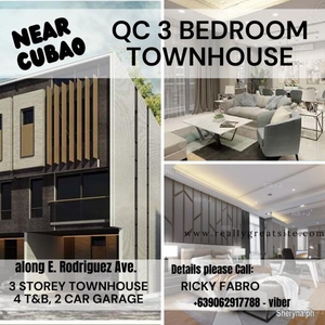 3 Bedroom Townhouse for sale in QC near Cubao