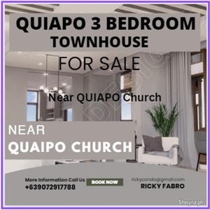 Quiapo 3 Bedroom Townhouse gated for sale in Manila