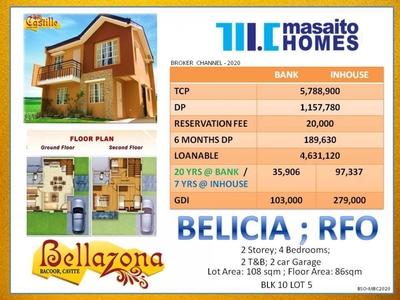 2 Storey 4 Bedrooms with 2 T&B and 2 Car Garage in Masaito Homes