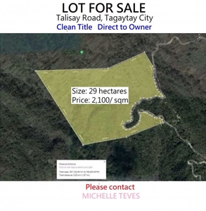 Lot For Sale In Tagaytay Hectares