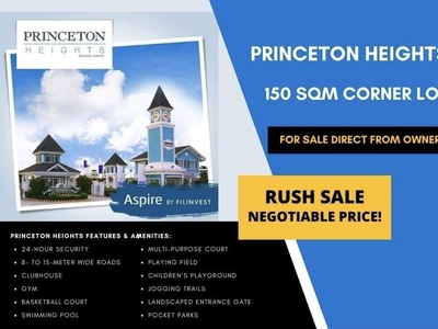 RUSH SALE! Princeton Heights 150sqm corner lot! Way below market price!