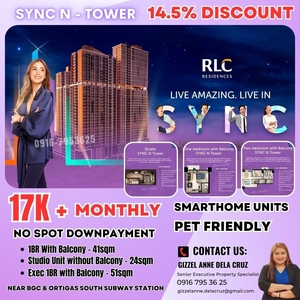 Affordable Pre-Selling 1 bedroom condo unit for sale at The Sync N Tower in C5 Pasig Near c5 Pasig