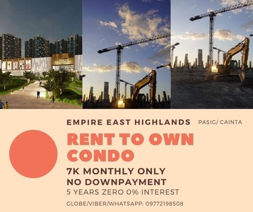 CHEAPEST 1BR NO DOWNPAYMENT CONDO 4K Monthly RENT TO OWN EMPIRE EAST BGC PRESELLING RFO ORTIGAS EASTWOOD on Carousell