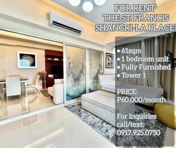 FOR RENT THE ST. FRANCIS SHANGRI-LA PLACE 1-BEDROOM CONDO UNIT on Carousell