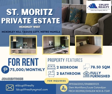 For rent Two Bedroom fully furnished in St. Moritz Private Estate- McKinley Hill - West on Carousell