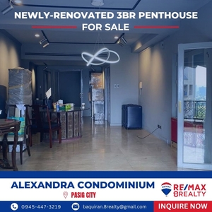 ️ For Sale: Newly-Renovated 3BR Penthouse Unit in The Alexandra Condominium
