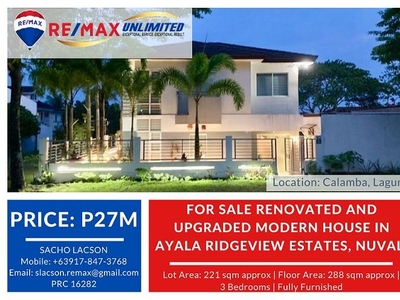 FOR SALE: Renovated and Upgraded Modern House in Ayala Ridgeview Estates