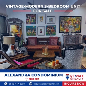 ️ For Sale: Vintage-Modern 3-Bedroom Unit in Alexandra Condominium