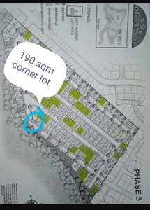 190 sqm corner lot, executive subdivision
