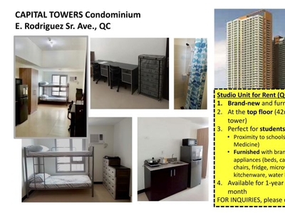 Brand-new Furnished Studio Unit at Capital Rio Tower