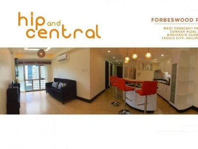 Fully-furnished hip and central 3BR unit in Forbeswood Parklane BGC