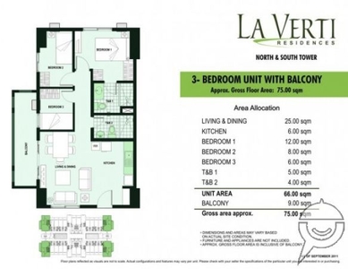 La Verti Residences 3br with parking rfo condo in taft pasay