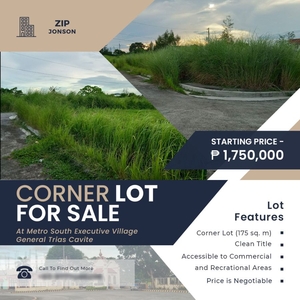 Metro South Executive Village General Trias Cavite: Corner Lot for Sale (175sqm)