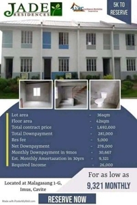 complete turn over pre-selling townhouse 3 bedroom for sale