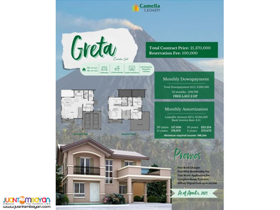 Camella Legazpi Greta - House & Lot For Sale