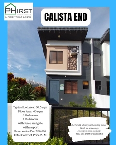 RFO 2 Bedrooms 1 Bathroom Townhouse in Phirst Park Homes San Pablo