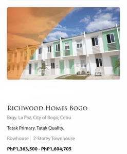 2 Storey Townhouse in Richwood Homes Bogo, Cebu City