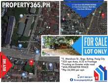 FOR SALE LOT ONLY 36,000/sqm