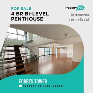 4-BR Bi-Level Penthouse Unit with Sky Garden For Sale in Forbes Tower, Makati