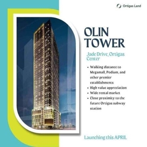 Ortigas Land Property - Studio for sale at Olin at Jade Drive, Pasig City