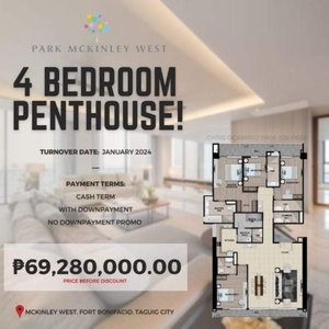 Pre-selling Penthouse For Sale in Park McKinley West, BGC, Taguig City