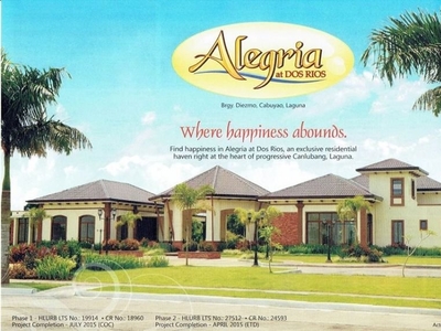 Alegria at Dos Rios - Prime Property near SLEX, Nuvali, Tagaytay