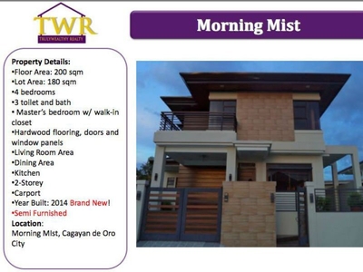 House and lot for sale morning mist village